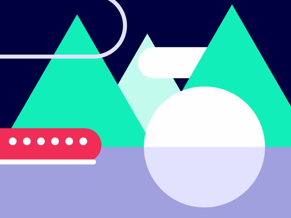 Figure representing mountains, water, clouds and a train. Visual by Lydie Tremblet @ University of Luxembourg
